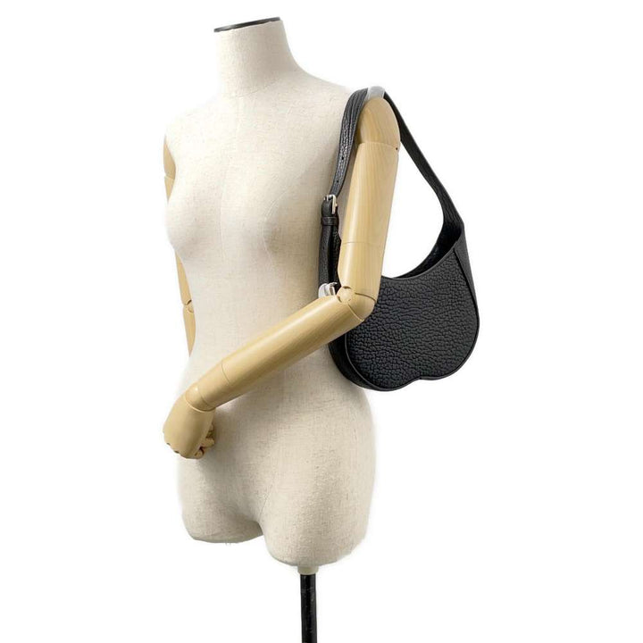 BURBERRY Chess Shoulder Bag Black 80809551 Grainy Calf Leather Size Small
