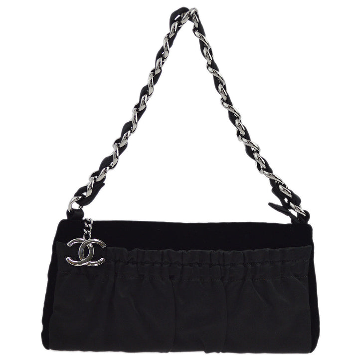 Top Quality Chanel Black Satin Chain Handbag