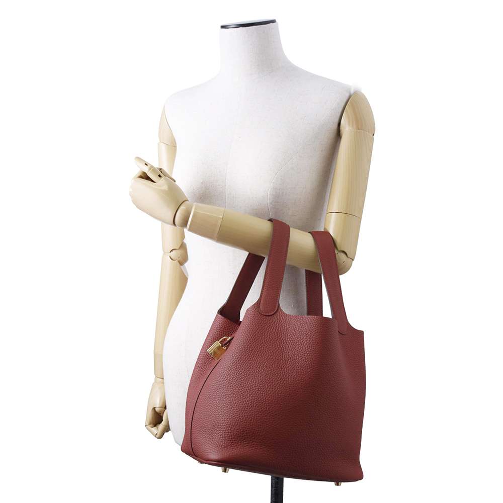 Hermes Picotin Lock Rouge H Taurillon Clemence Size MM