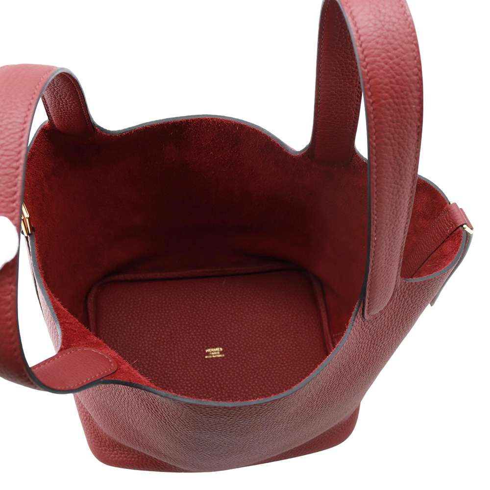 Hermes Picotin Lock Rouge H Taurillon Clemence Size MM