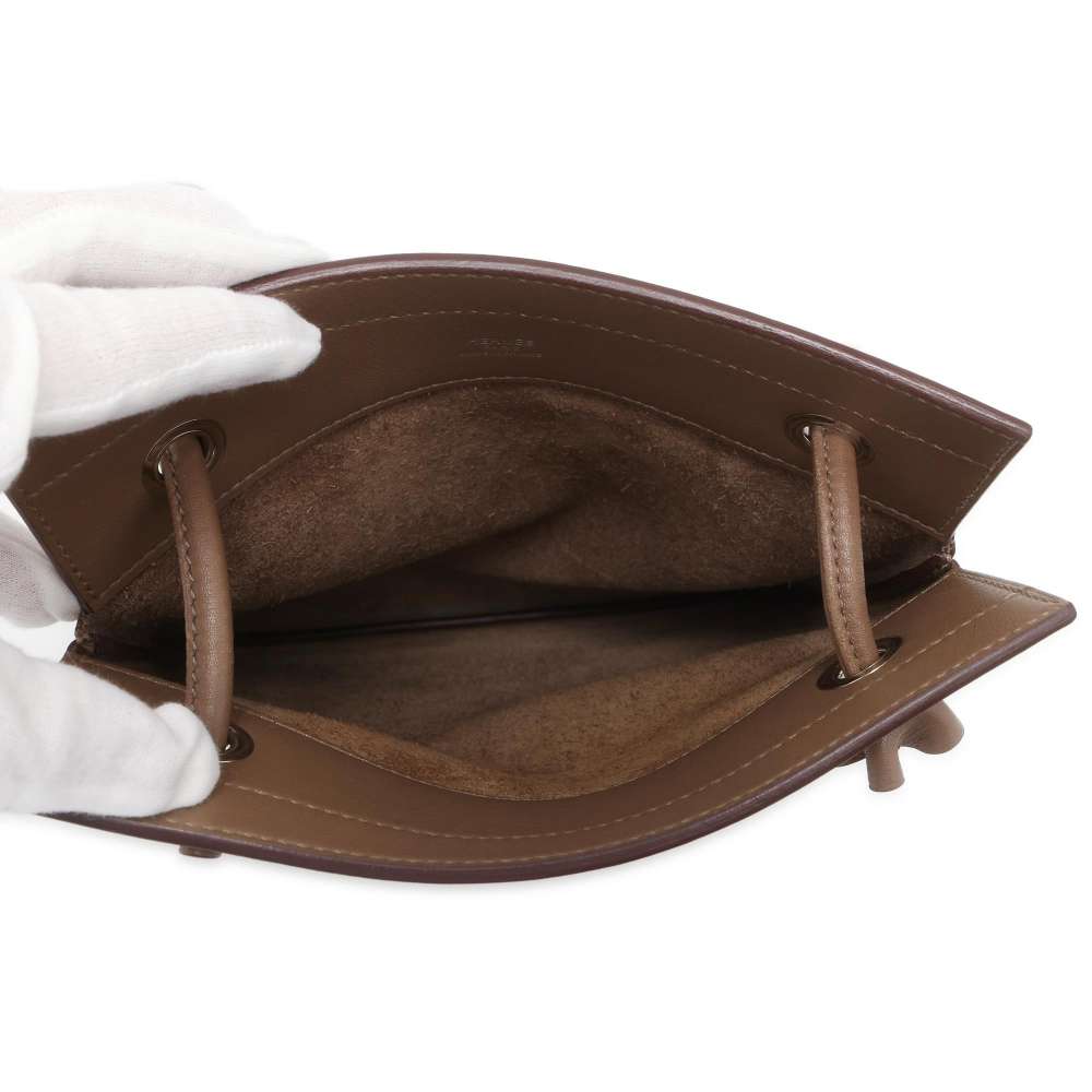 HERMES Sack Aline Etoupe Swift Leather Size Mini