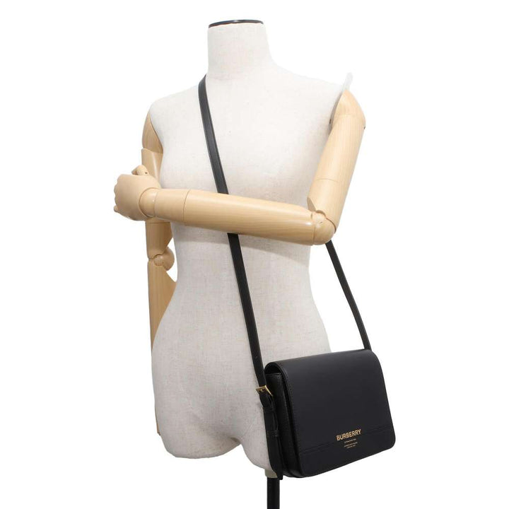 BURBERRY Shoulder Bag Black Leather