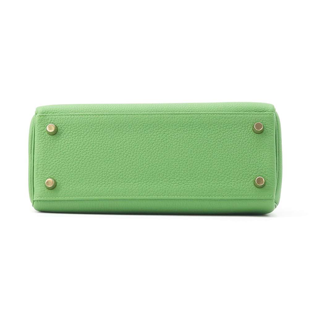 HERMES Kelly Retourne Vert Yucca Togo Leather Size 25