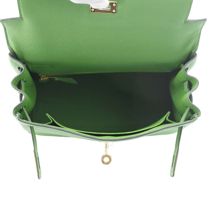 HERMES Kelly Retourne Vert Yucca Togo Leather Size 25