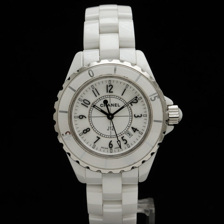 Top Quality Chanel J12 White Ceramic White 33mm Date Lady QZ Quartz Watch H0968