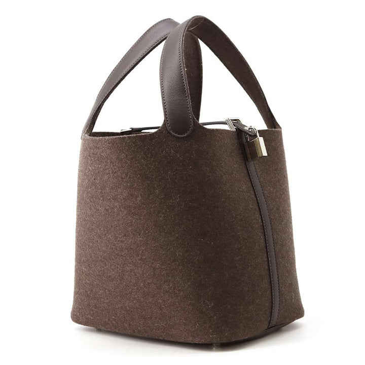Hermes Picotin Lock Ebene Felt Swift Leather Size MM