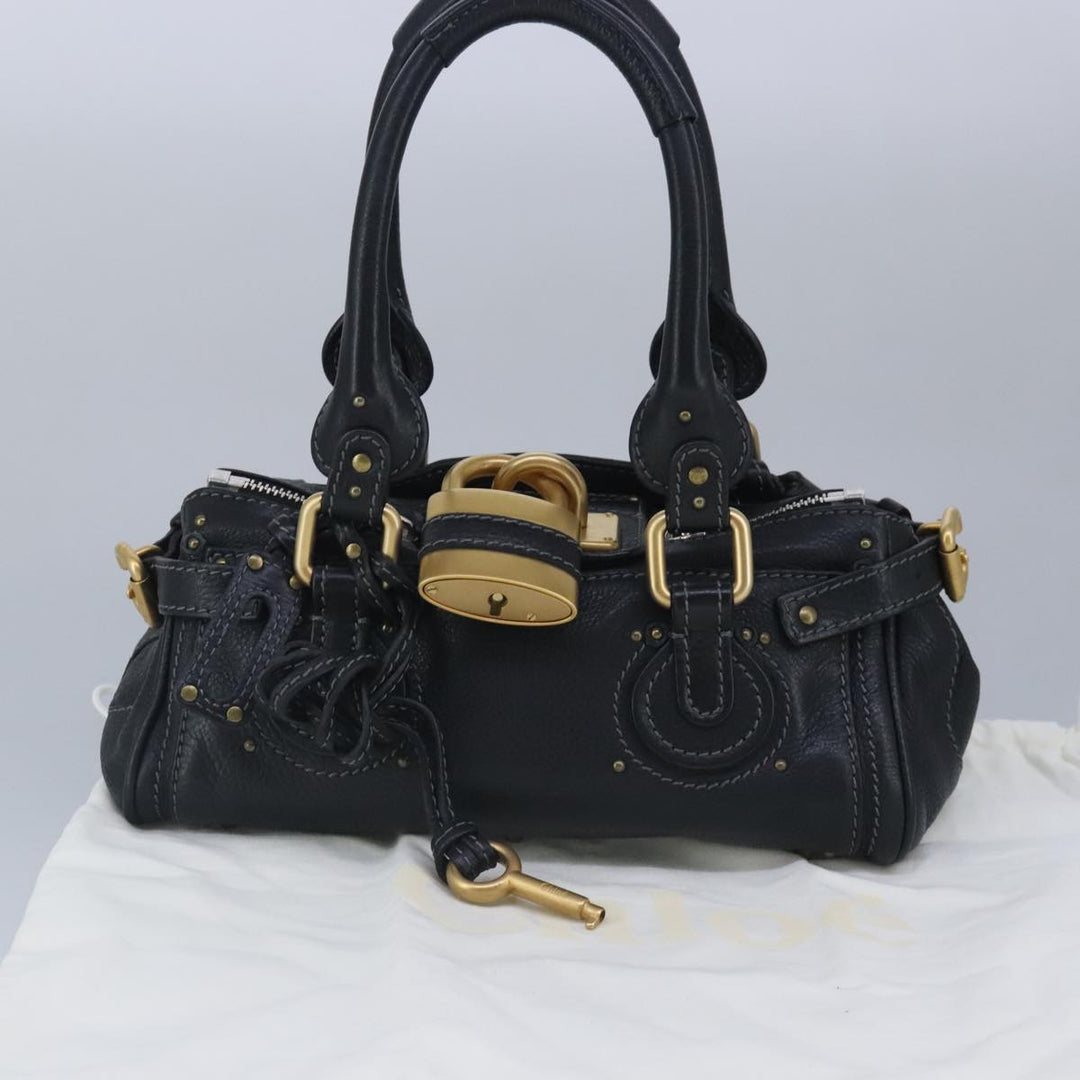 Chloe Paddington Hand Bag Leather Black 95845