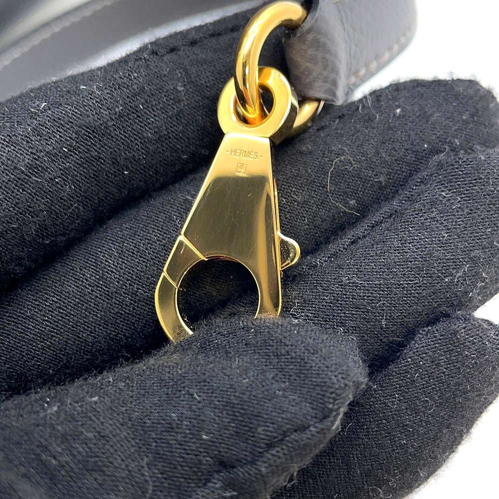 HERMES Bolide 1923 Graphite/Grease Pale Epsom Size 25