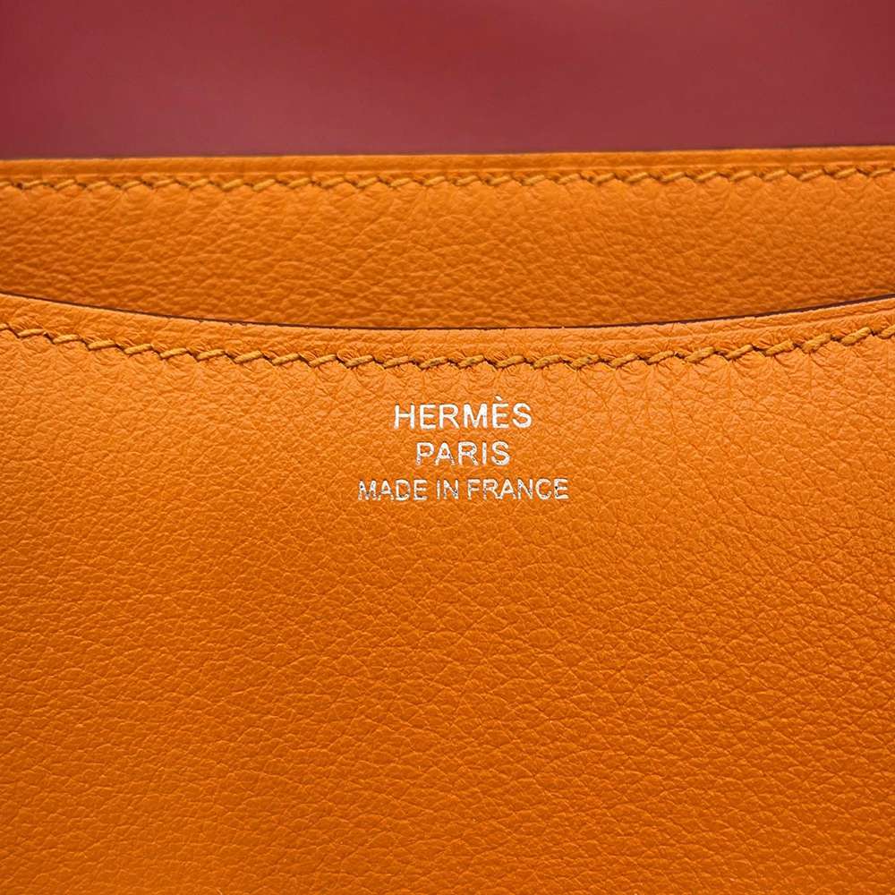 HERMES Constance3 Miroir Verso Apricot/Rouge Casaque constMINI Evercolor Size Mini