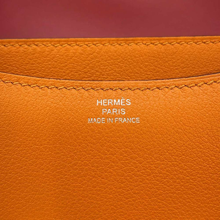 HERMES Constance3 Miroir Verso Apricot/Rouge Casaque constMINI Evercolor Size Mini