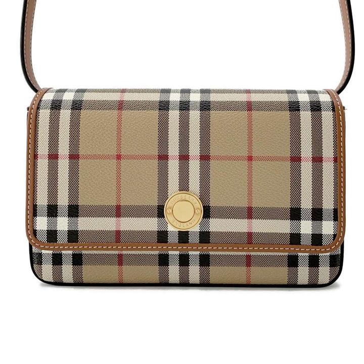 BURBERRY Hampshire Nova Check Shoulder Bag Beige/White/Multicolor 80704211 Leather