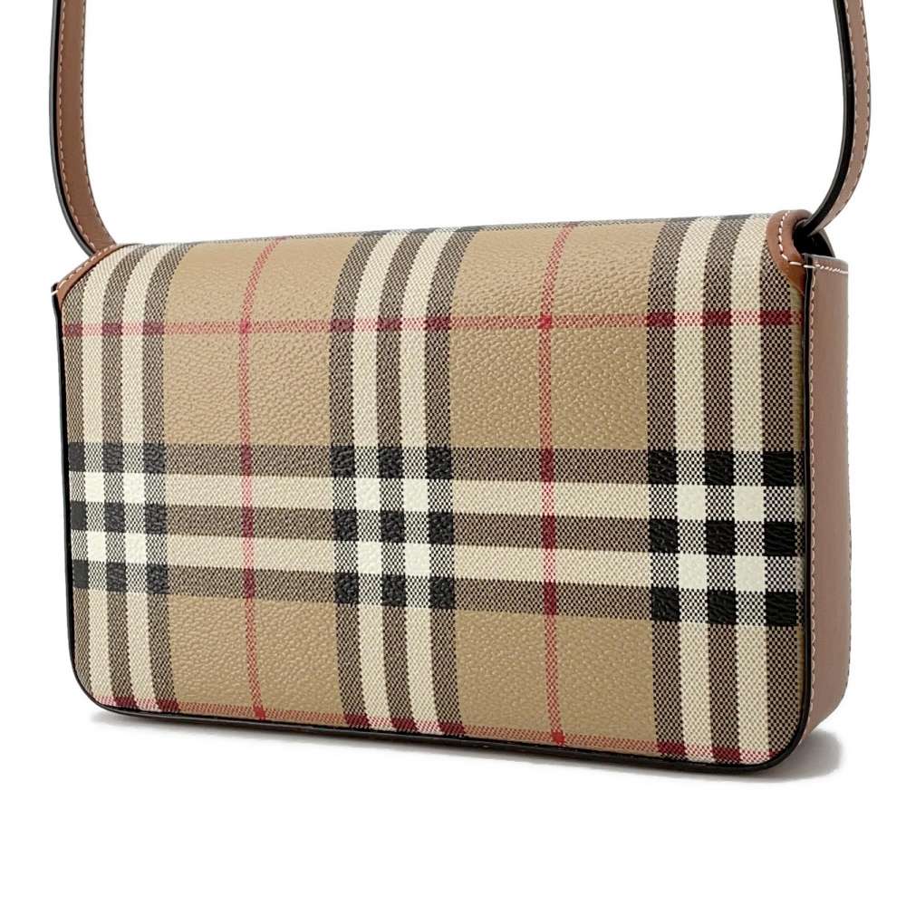 BURBERRY Hampshire Nova Check Shoulder Bag Beige/White/Multicolor 80704211 Leather