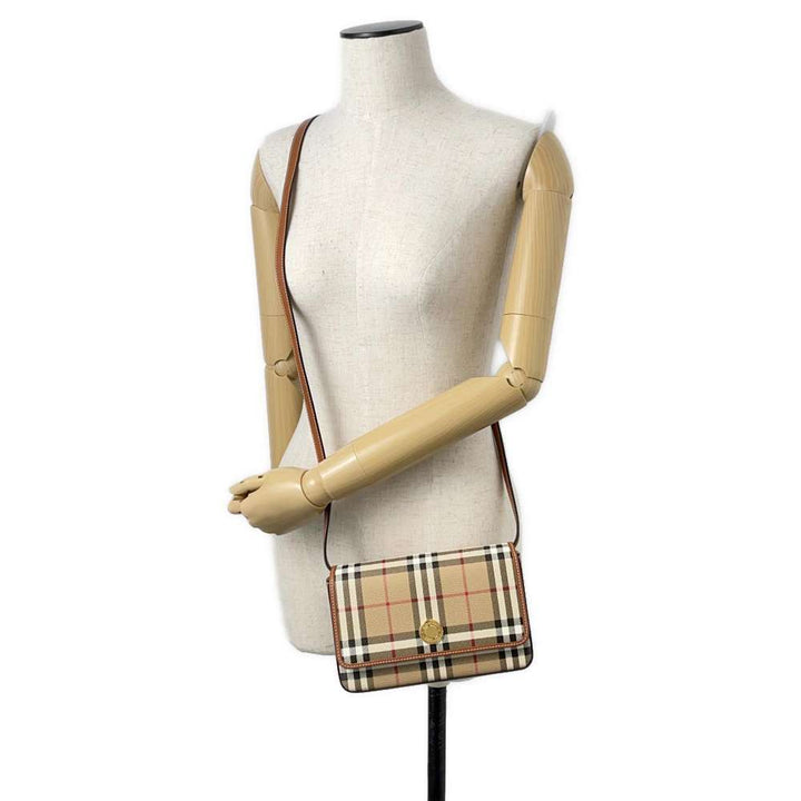 BURBERRY Hampshire Nova Check Shoulder Bag Beige/White/Multicolor 80704211 Leather