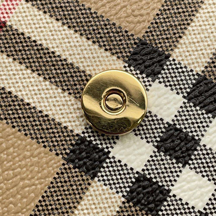 BURBERRY Hampshire Nova Check Shoulder Bag Beige/White/Multicolor 80704211 Leather