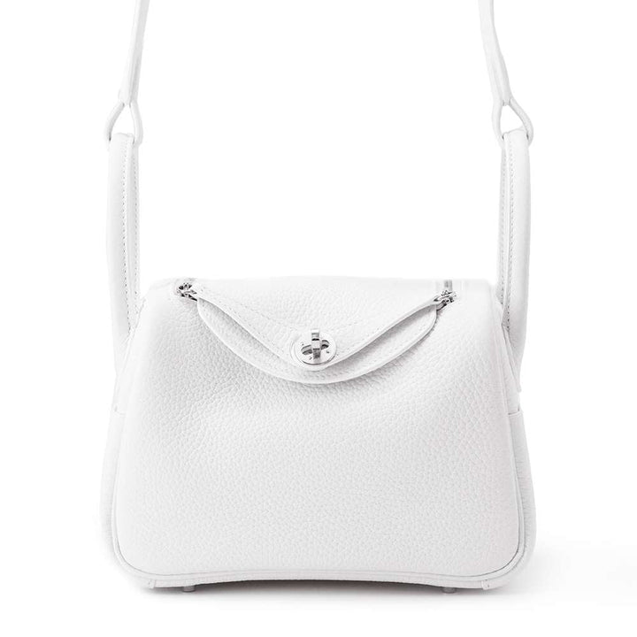 HERMES Lindy New White Taurillon Clemence Size Mini
