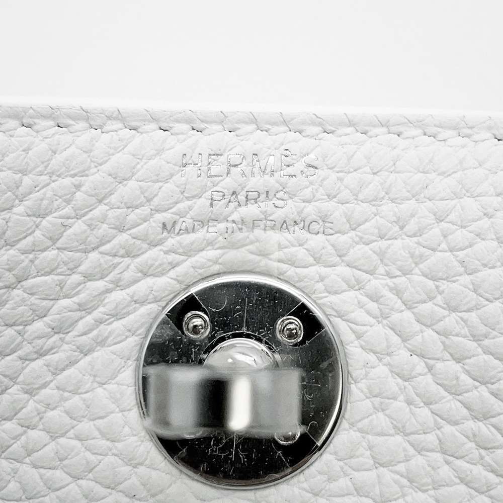 HERMES Lindy New White Taurillon Clemence Size Mini