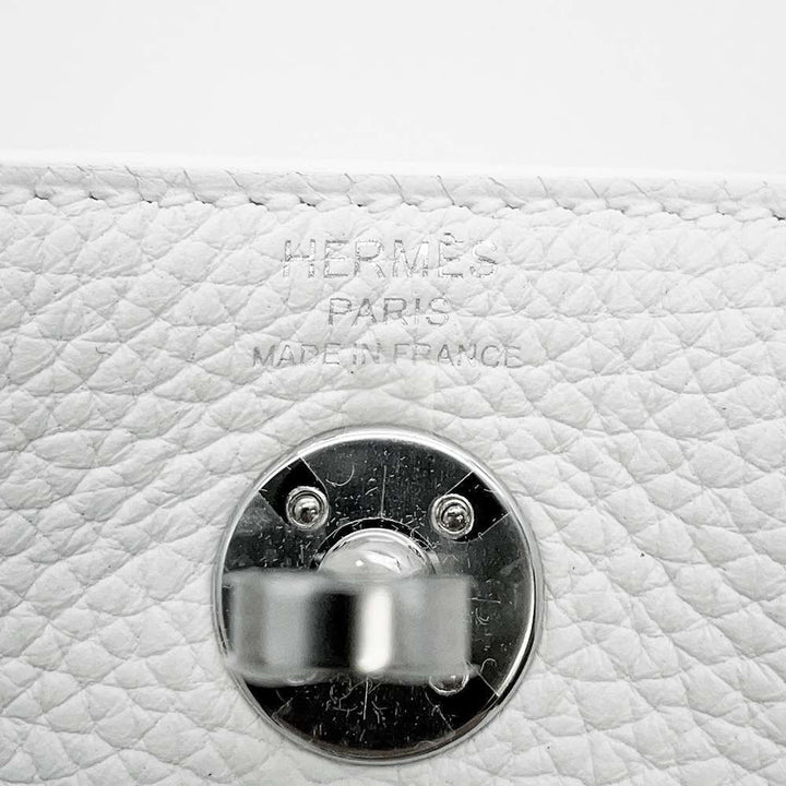 HERMES Lindy New White Taurillon Clemence Size Mini