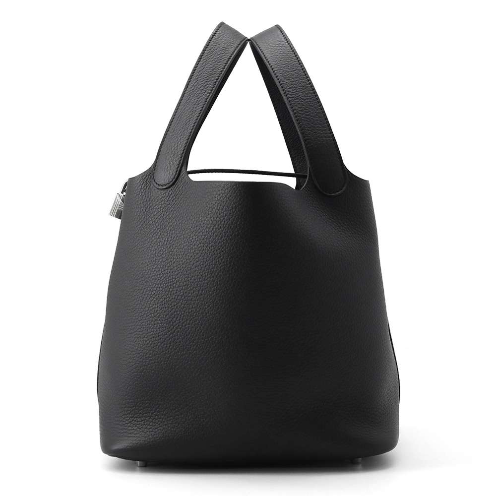 HERMES Picotin Lock Black Taurillon Clemence Size MM