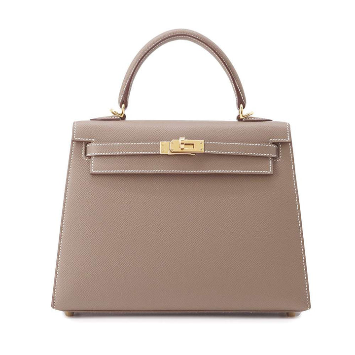 HERMES Kelly Sellier Etoupe Epsom Size 25