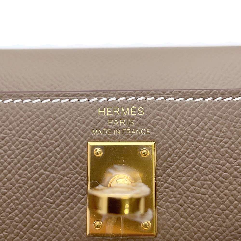HERMES Kelly Sellier Etoupe Epsom Size 25