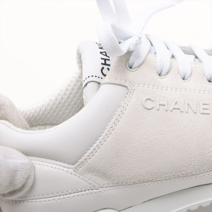 Top Quality Chanel Coco 24C Leather X  Trainers 35  White G45470 Suedeer