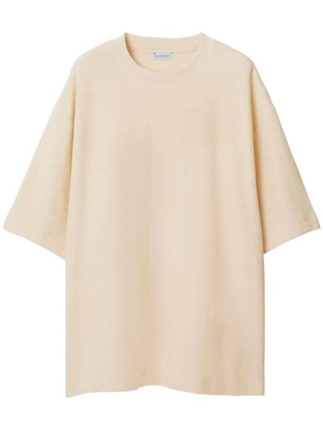 Burberry Logo Jacquard Towel-Finish Short-Sleeve T-Shirt Beige