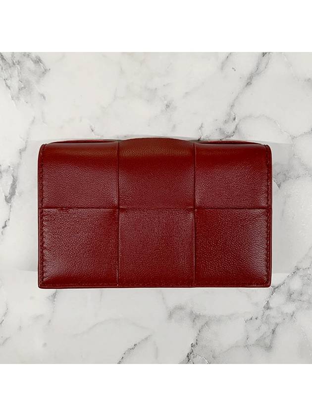 Bottega veneta Cassette Business Card Wallet Dark Red