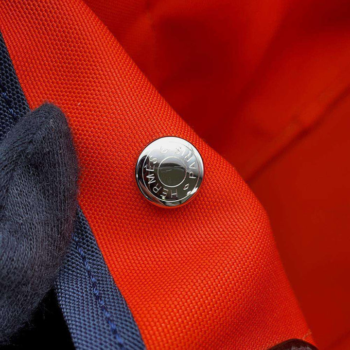 HERMES Sucked Pansage Groom Navy/Feu Toile Chevrons Canvas