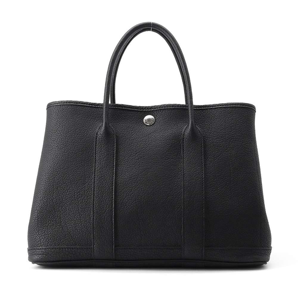 HERMES Garden Party Black Negonda Leather Size TPM