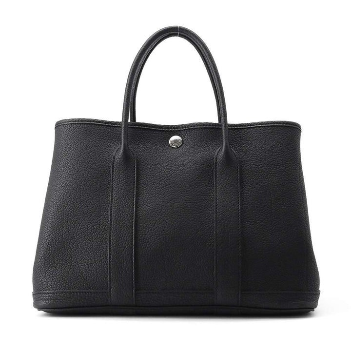 HERMES Garden Party Black Negonda Leather Size TPM