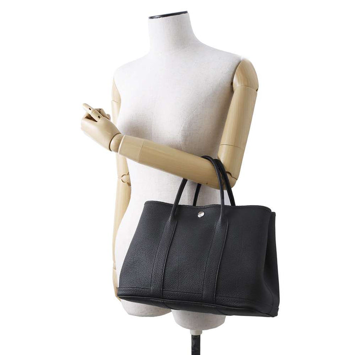 HERMES Garden Party Black Negonda Leather Size TPM