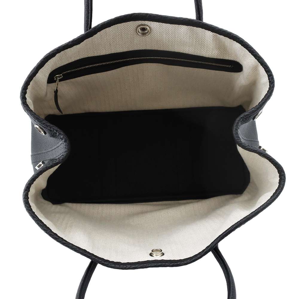 HERMES Garden Party Black Negonda Leather Size TPM