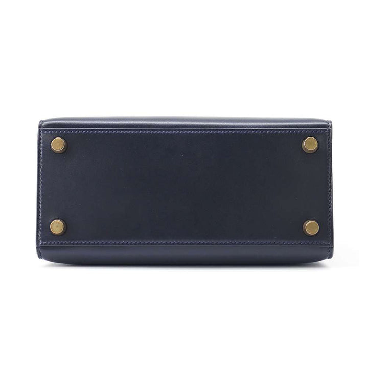 HERMES Mini Kelly Navy Box Calf Leather