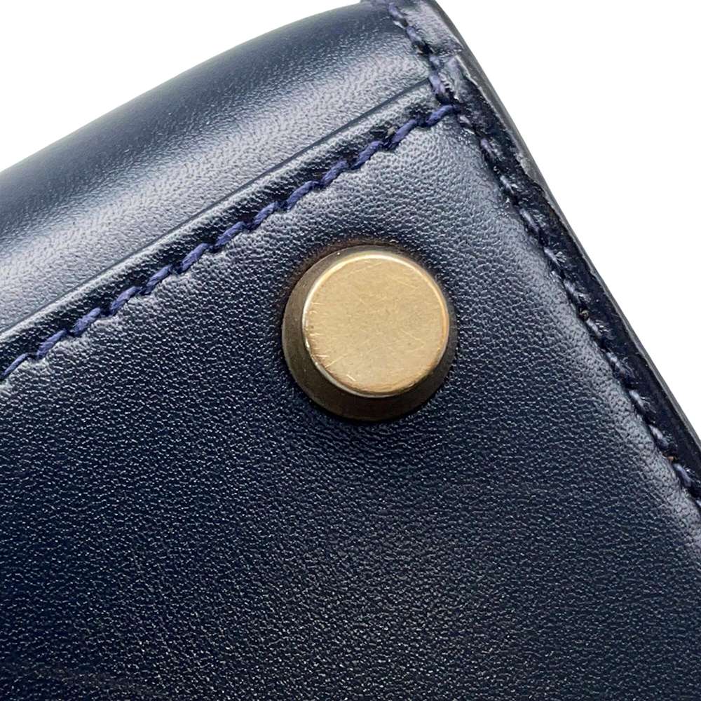 HERMES Mini Kelly Navy Box Calf Leather