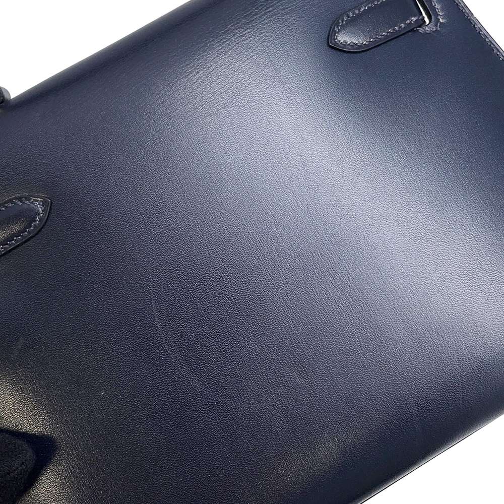 HERMES Mini Kelly Navy Box Calf Leather