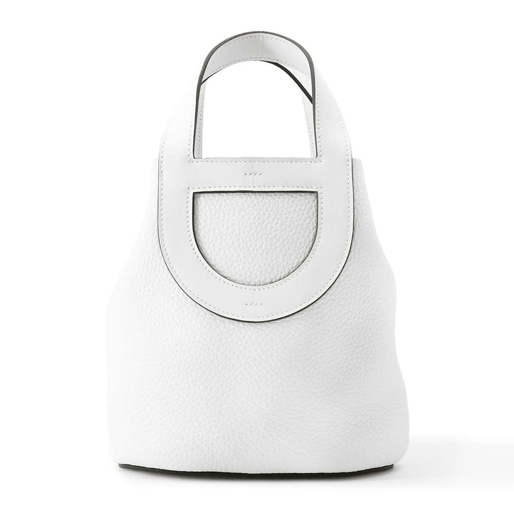HERMES in-the-loop Tote Bag New White Taurillon Clemence Swift Leather Size 18