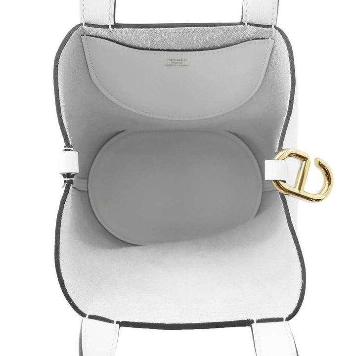 HERMES in-the-loop Tote Bag New White Taurillon Clemence Swift Leather Size 18
