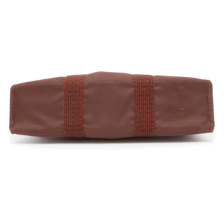 Hermes Her Line Tote Bag Brown Canvas Size MM