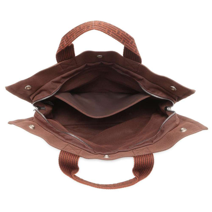 Hermes Her Line Tote Bag Brown Canvas Size MM