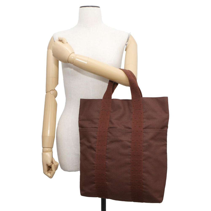 Hermes Her Line Cabas Brown Canvas