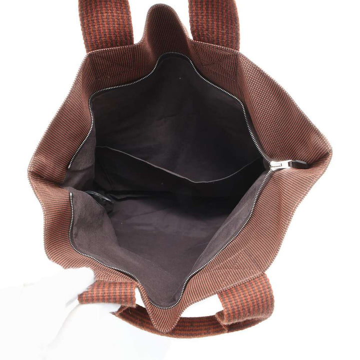 Hermes Her Line Cabas Brown Canvas