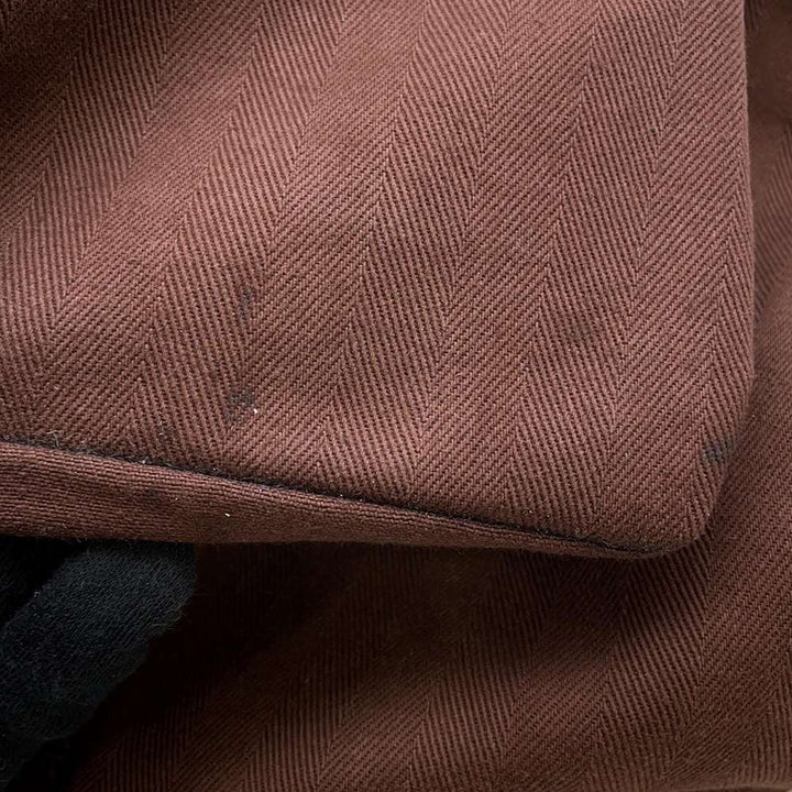 Hermes Valparaiso Brown Toile Chevrolet Calf Leather Size MM