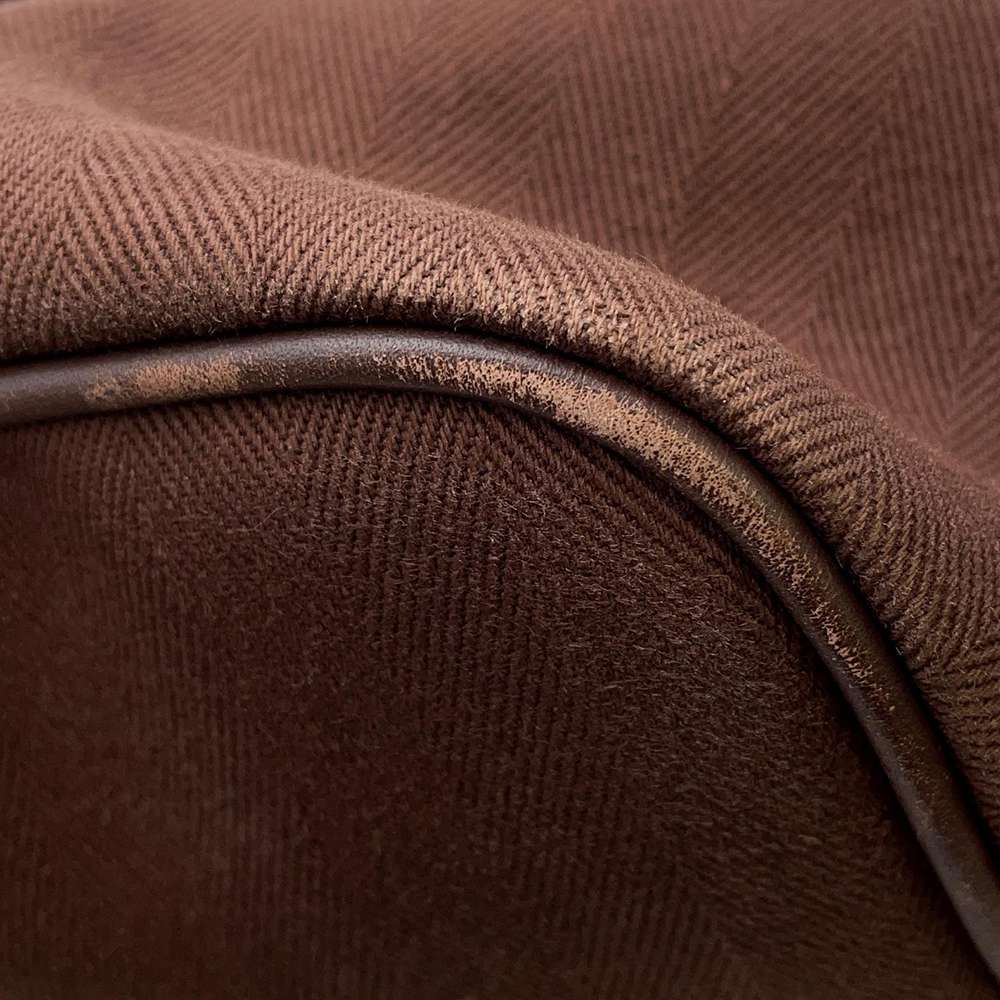 Hermes Valparaiso Brown Toile Chevrolet Calf Leather Size MM