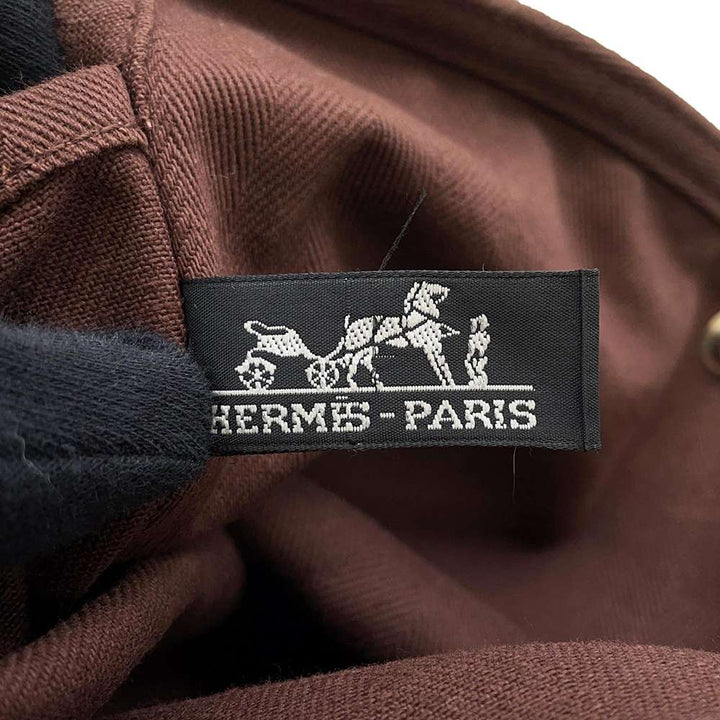Hermes Valparaiso Brown Toile Chevrolet Calf Leather Size MM