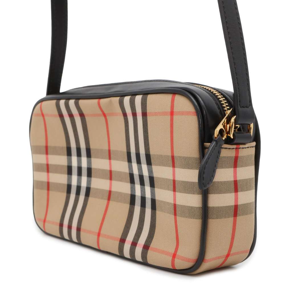 BURBERRY Nova Check Shoulder Bag Beige Canvas