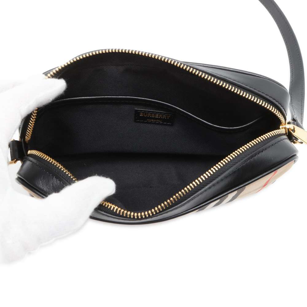BURBERRY Nova Check Shoulder Bag Beige Canvas
