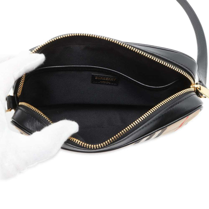 BURBERRY Nova Check Shoulder Bag Beige Canvas