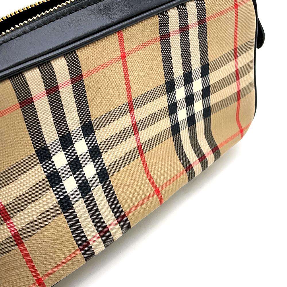 BURBERRY Nova Check Shoulder Bag Beige Canvas