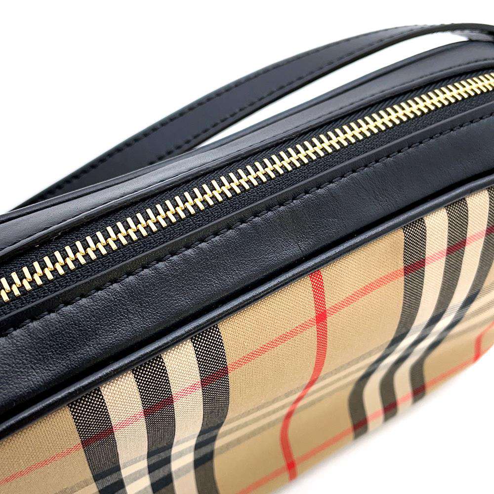BURBERRY Nova Check Shoulder Bag Beige Canvas