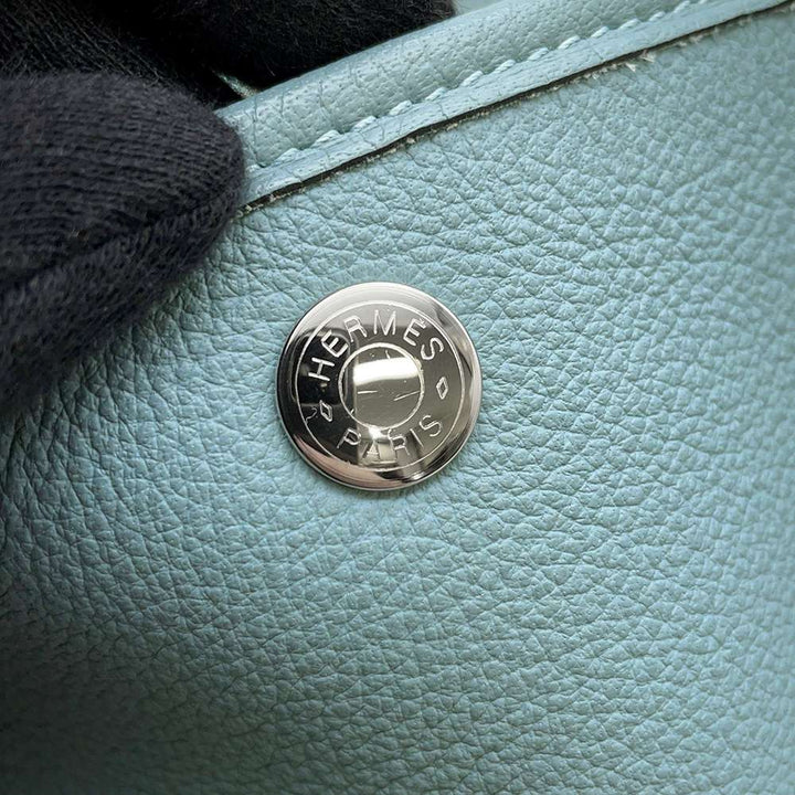 HERMES Garden Party Ciel Country Leather Size PM